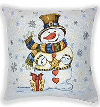 Чехол на подушку "Снеговик со звездочкой"