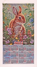 Календарь из гобелена "Зайчонок""
